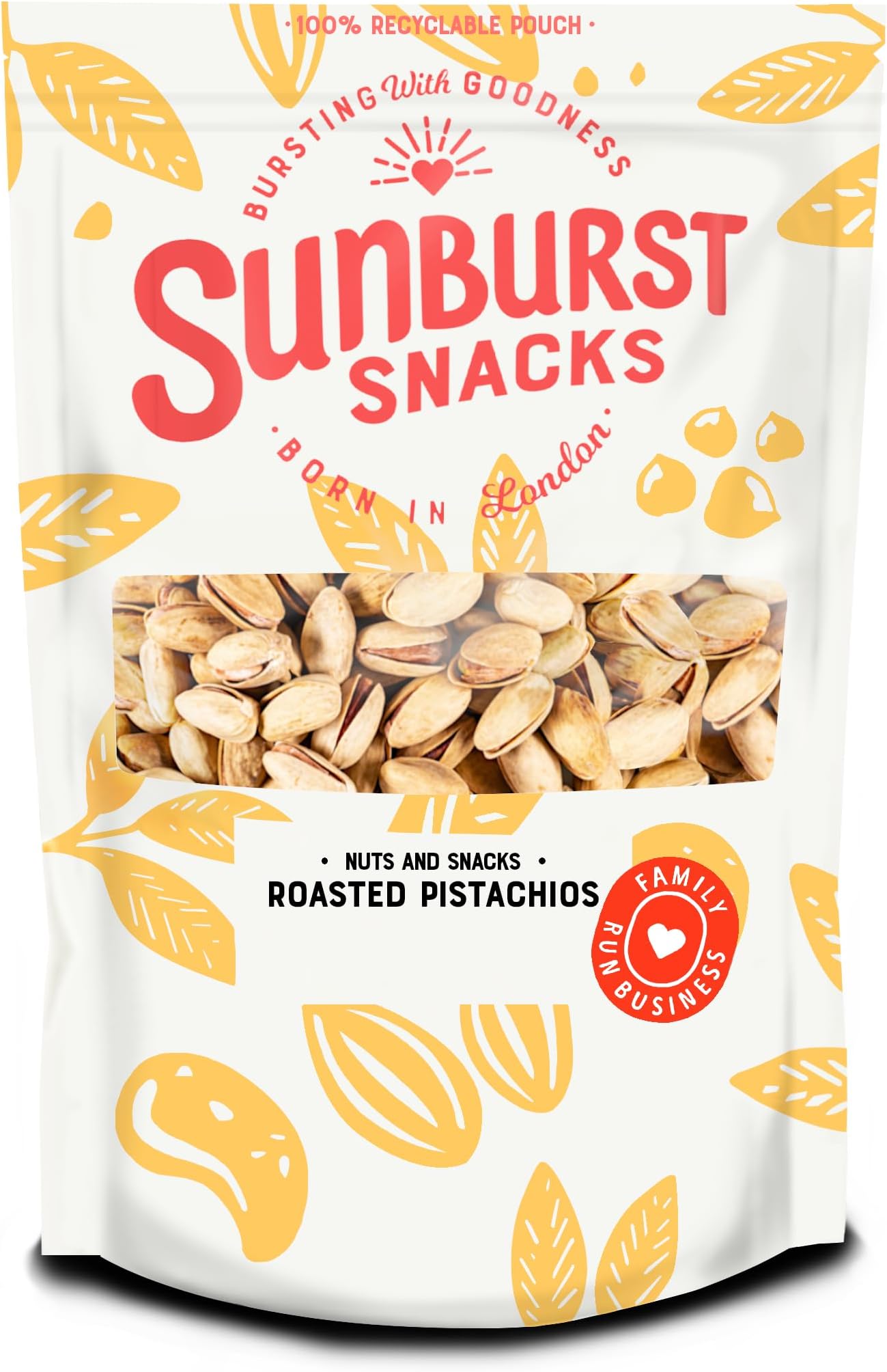 Sunburst Snacks Pistachios Jumbo Dry Roasted and Salted, Non GMO, No Oil, Resealable & Recyclable Pouch, 1KG