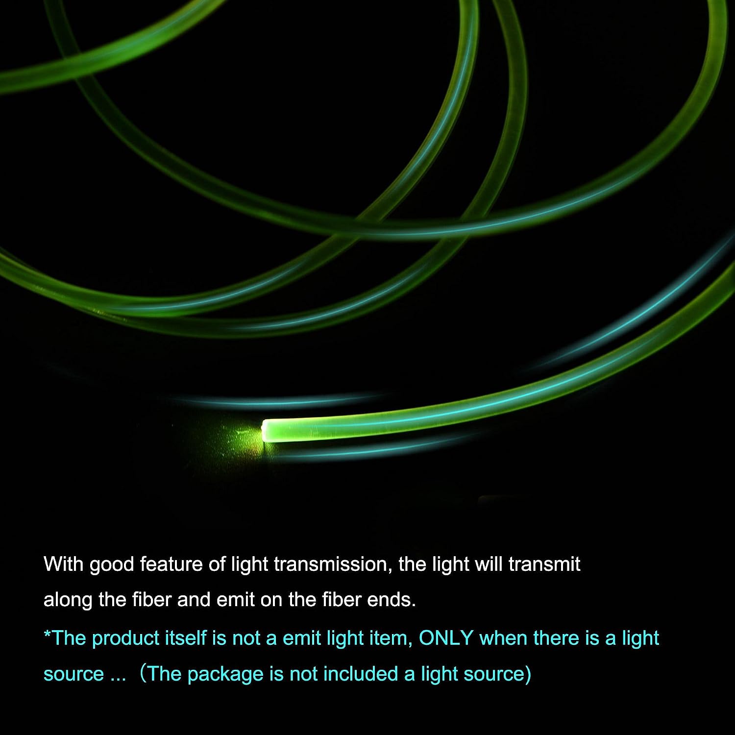 MECCANIXITY PMMA Side Glow Fiber Optic Cable 3mm 1M for LED Light Guide in Home, Hotel
