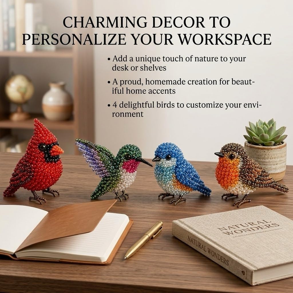 Tiny 3D Beaded Animal DIY Kit,42 Unique Designs Craft Set with Colorful Beads, Beginner Handmade Jewelry Art Project for Adults Teens Home Desk Decor (Garden Bugs) image 4