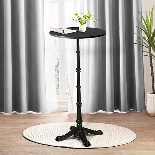 Miniatura 7 de Topower Mesa retro industrial de la barra del arrabio del negro de la altura del top 43,3" del metal redondo 23,6"