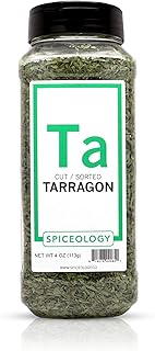 Tarragon Leaves, Dried - Spiceology Cut and Sorted Tarragon - 4 ounces