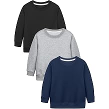 Cooraby 3 Pack Baby and Toddler Boys Crewneck Sweatshirts for Kids 6M-7Y
