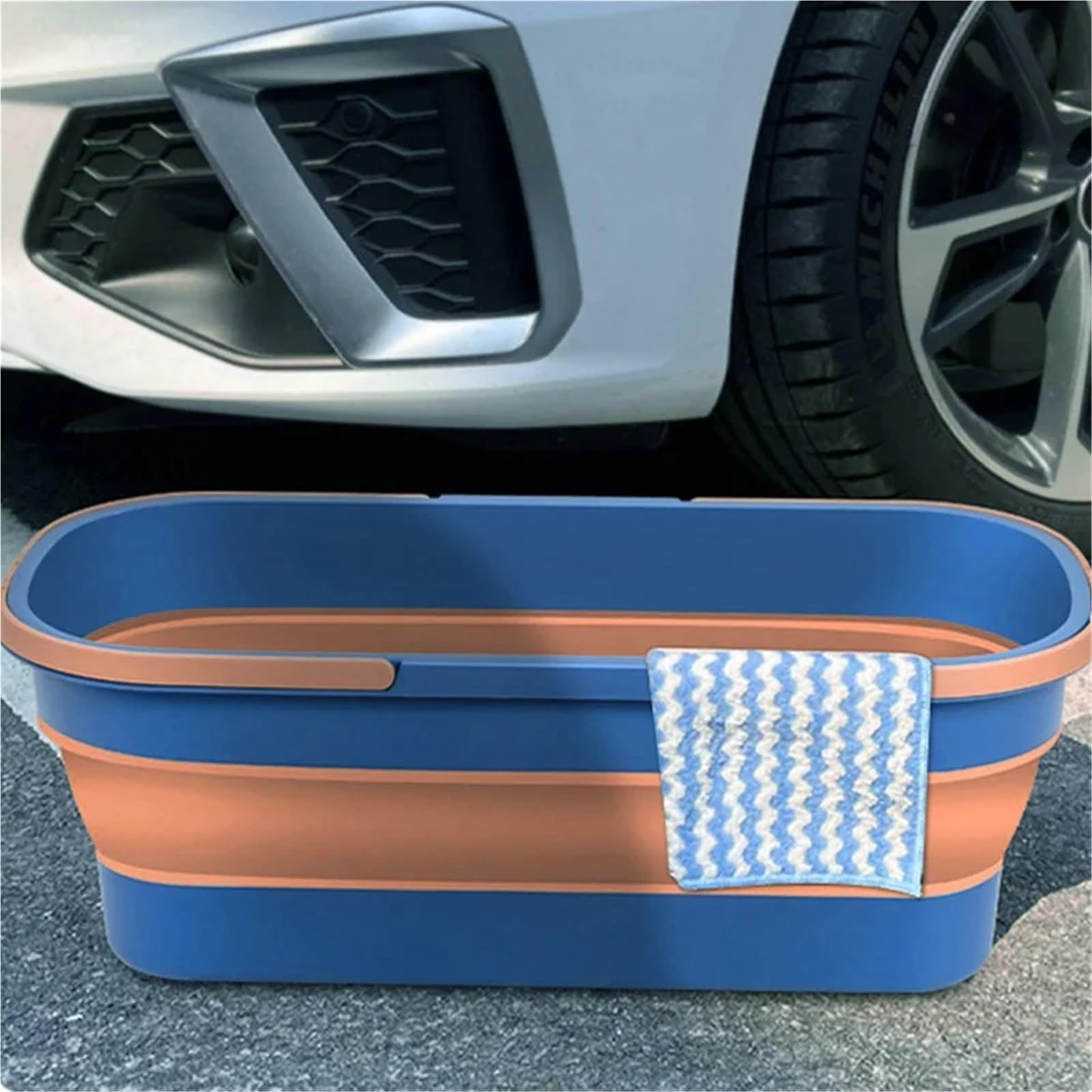 Seau Pliant Portable Seau de vadrouille Pliable en Silicone Lavage Voiture Camp pêche Nettoyage ménager Accessoire Salle Bain pour Les Voyages La Randonnée