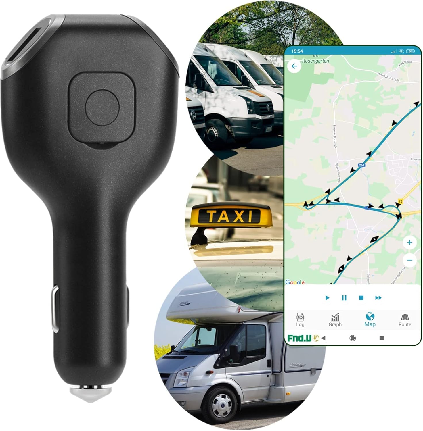 Fnd.U GPS Tracker Tour, Auto, Wohnmobil, Taxi, Firmenfahrzeug, Echtzeit