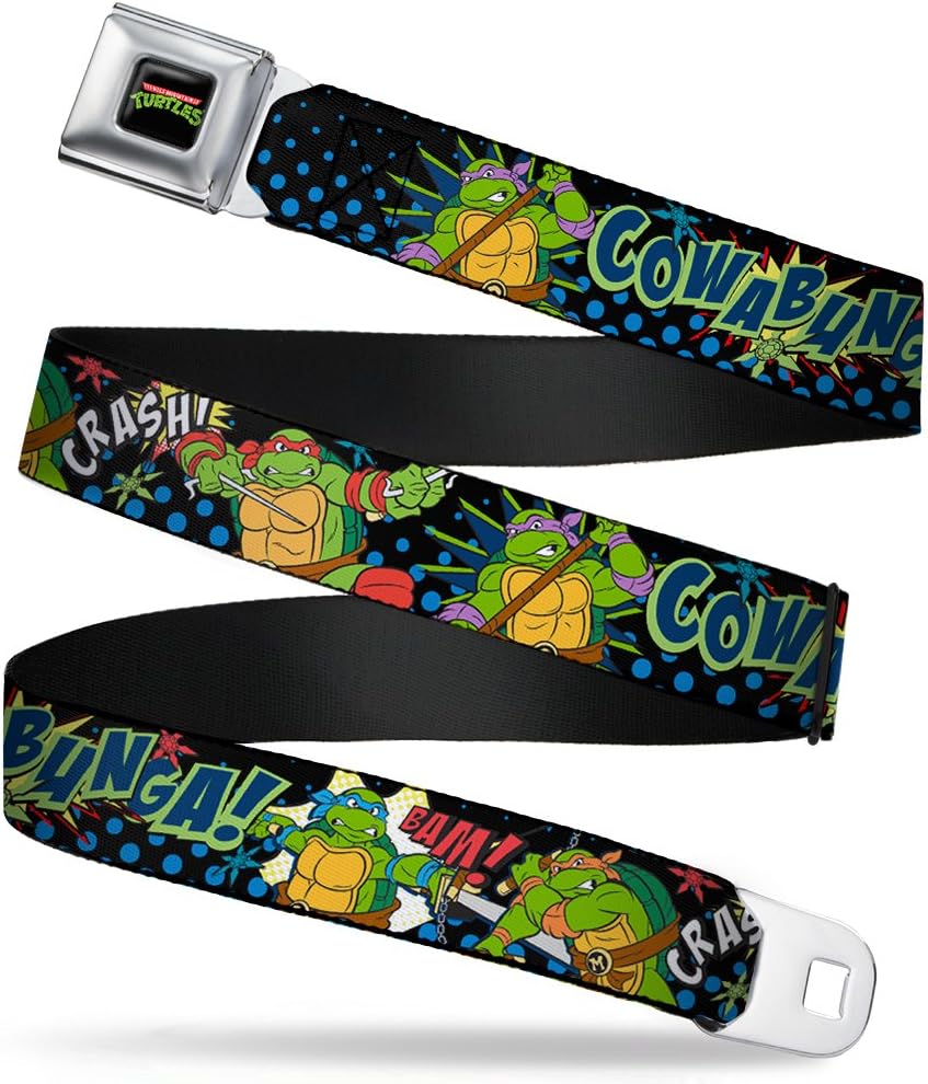 Nickelodeon Belts Buckle-down Seatbelt Ninja Turtles Wnt062 Belt, Multicolor, 1.5 Wide - 24-38 Inches in Length US