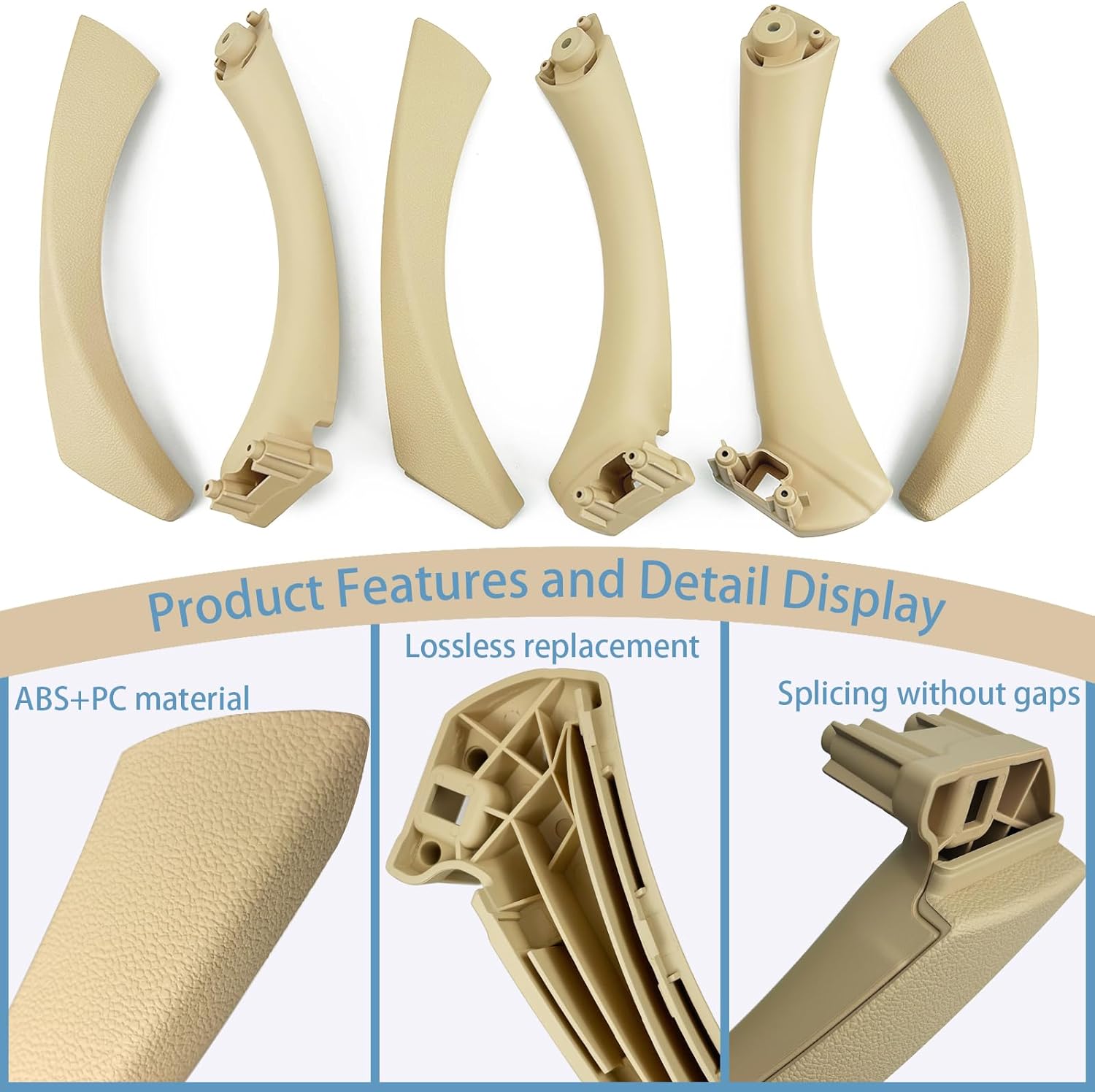 Car Door Handle for BMW 3 Series E90 E91 2006-2012 Interior Door Handles Replace Cover Car Door Handle Assembly 323i 325i 328i 330i 335i (Beige)