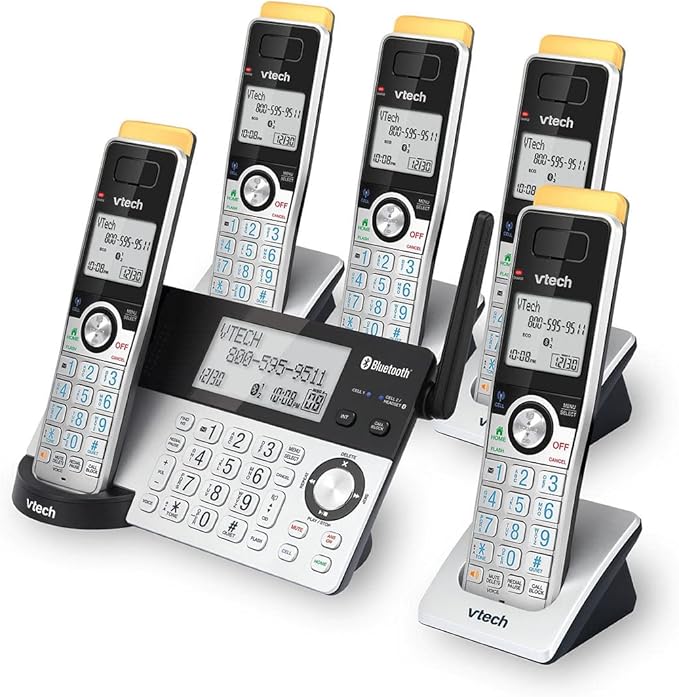 Teléfono inalámbrico VTech DECT 6.0 5 auriculares, 700m miniatura 3