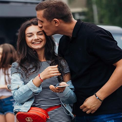 Miniatura 2 de Tarsus Pulsera ajustable de ojo malvado grande de cábala, amuleto de cuerda roja Nazar para familia, pareja, mejor amigo, mujeres, hombres y niñas