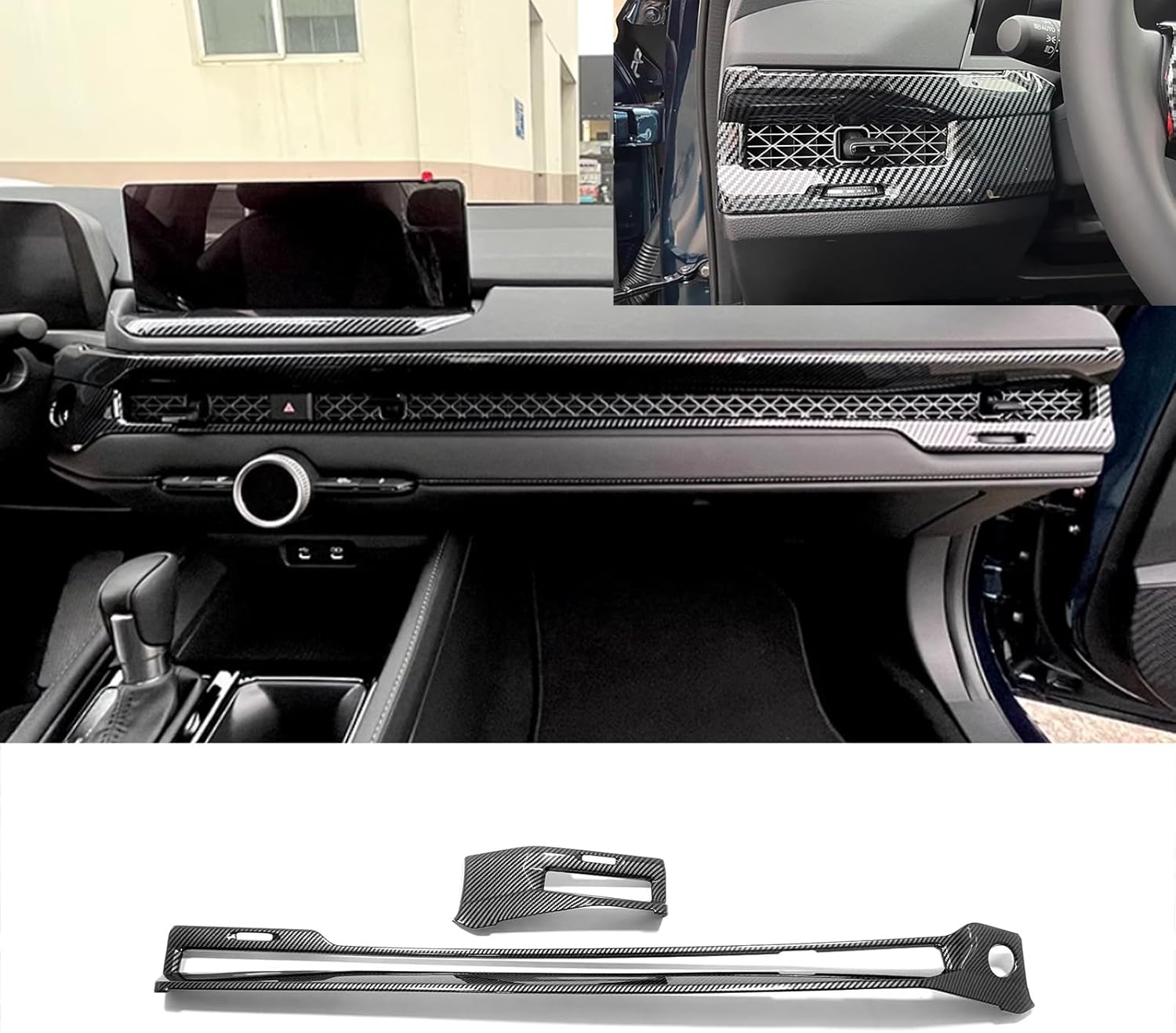 Car Accessories Fit for Honda Accord Sport 2023 2024 2025 2026 Not Fit Hybrid Touring Inner Dashboard Center Console AC Air Vent Outlet Cover Trim (Carbon Fiber Style) ABS 2 PCS