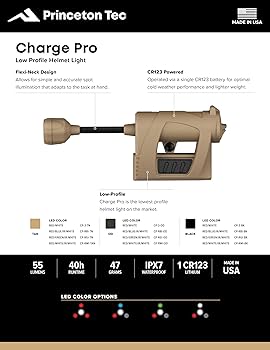 Princeton Tec Charge PRO Tactical White + Red Maxbright LED