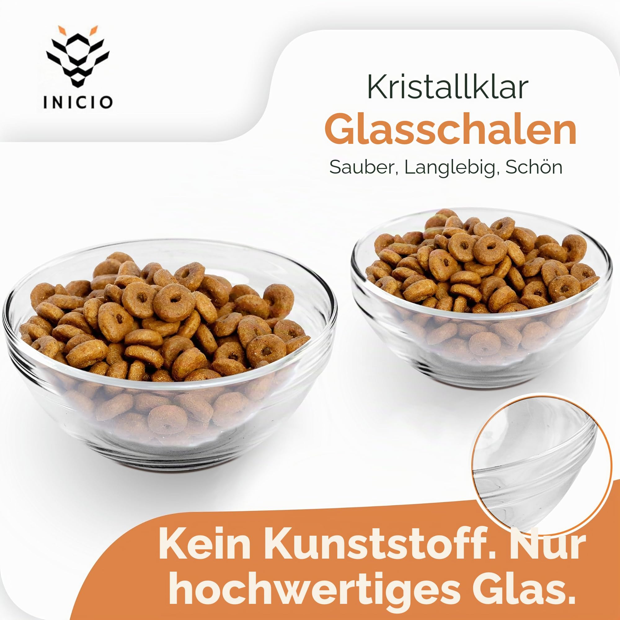 INICIO Katzenwandmöbel – Futterstation: Katzenwandregale & Stufen, Glasnäpfe, hundefest, modern, Birke, 3 Ebenen, 41,9 cm L x 32,5 cm B x 25,4 cm H