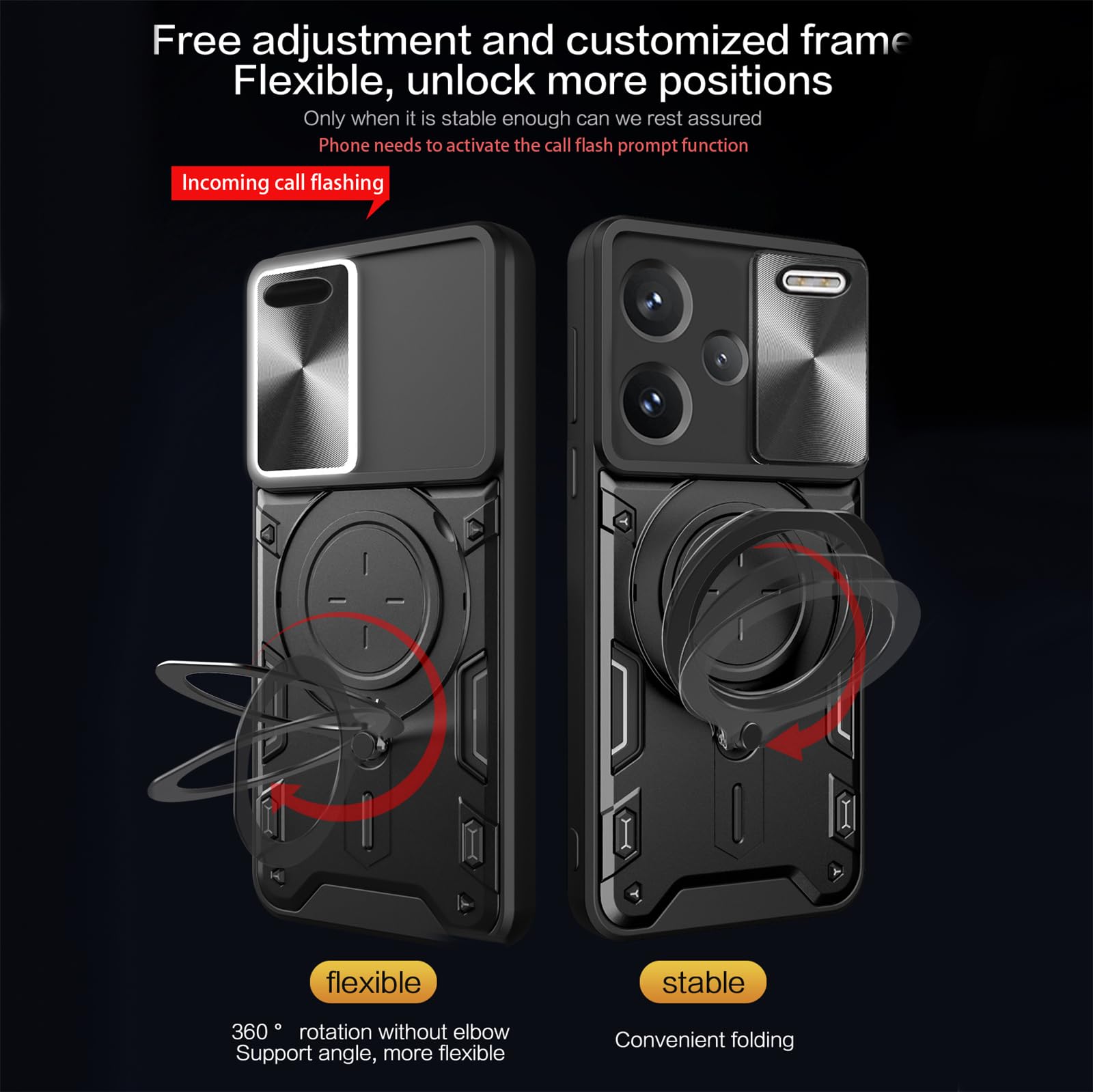 Ephoou Handyhülle Für Xiaomi Redmi Note 13 Pro Plus 5G – Mit Magnet-Ständer & Militärschutz