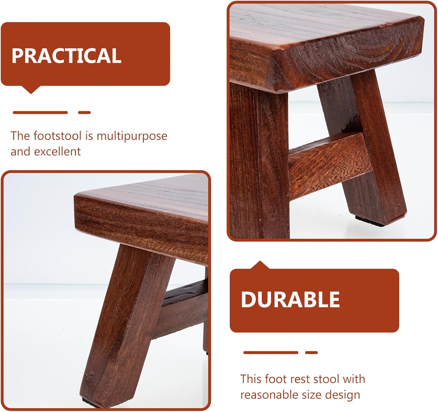 Small Solid Wood Stool for Multipurpose Household Footstool Lightweight Practical Step Stool for Shoe Changing and Heightening