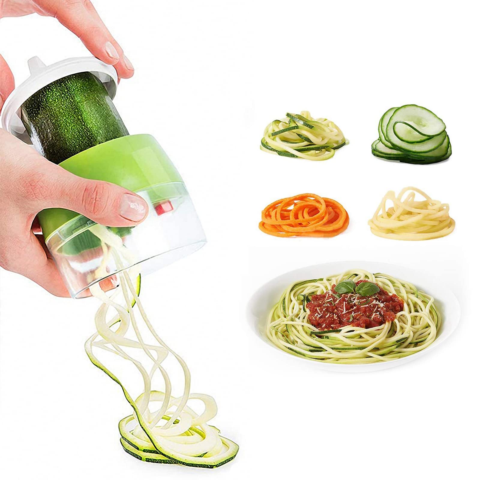 Spiralizzatore Manuale Per Verdure - Taglia Spaghetti Con 4 Lame Intercambiabili - Foto 5