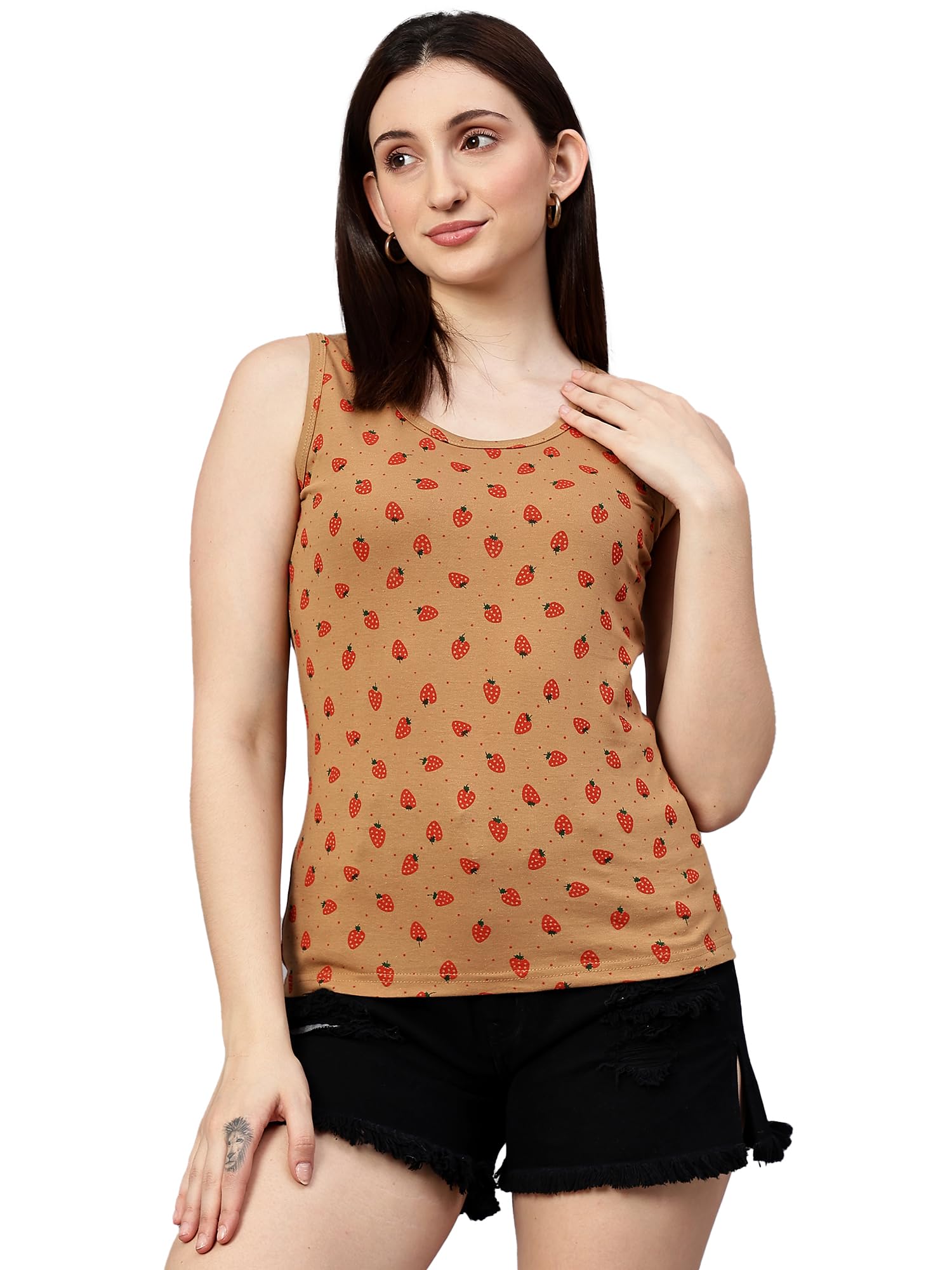 ayvina Women's Cotton Round Neck Tank Top | Tops for Women|Crop top Tank top|Beach wear|Stylish Tops|Inner for Women-picture-18