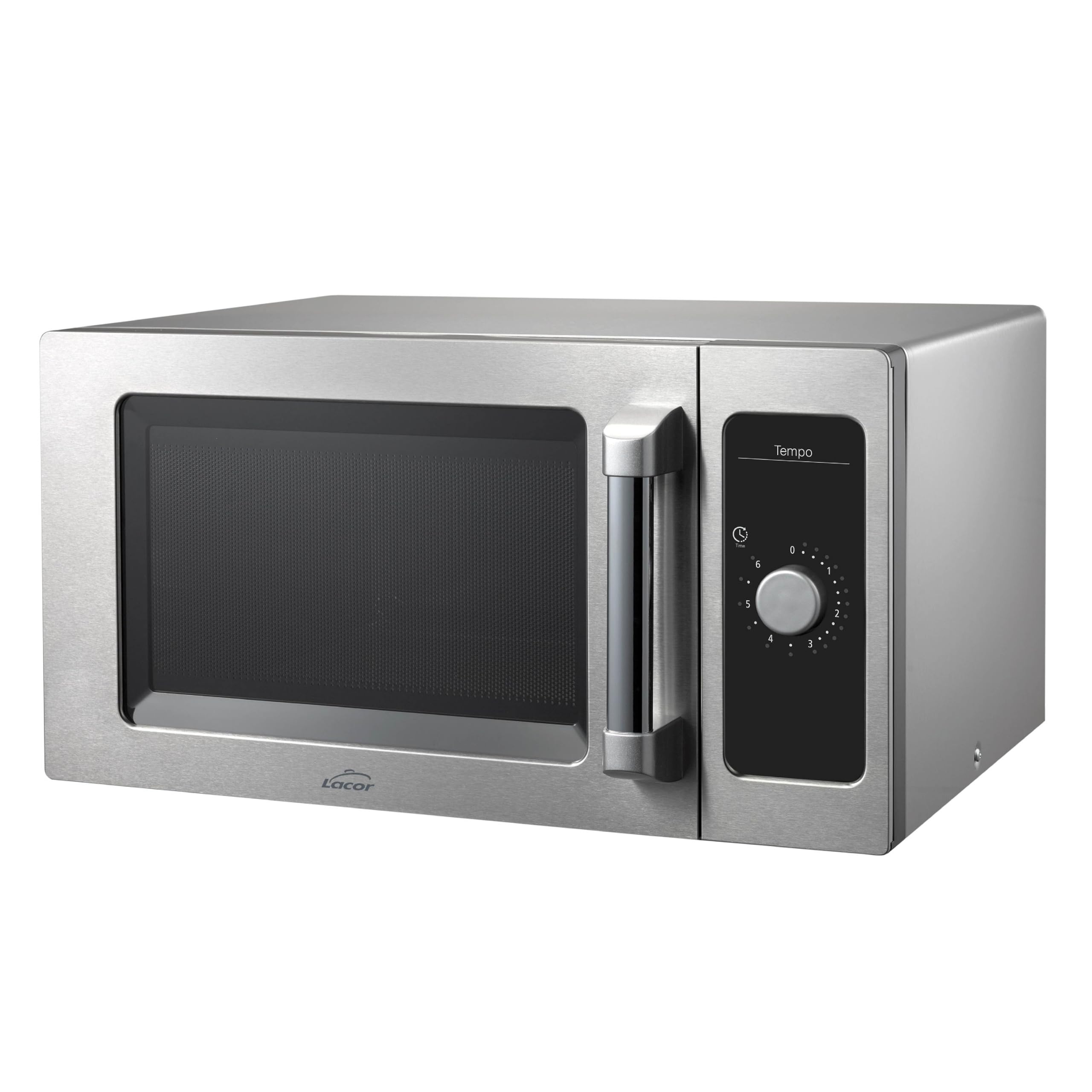 Lacor - 69329 - Microonde Tempo, Acciaio Inox 18/10, Riscaldamento Omogeneo, 1550 W, Uso Professionale, Cavità Interna in Acciaio Inox, Adatto per Piatti Grandi, 51x43x31 cm.