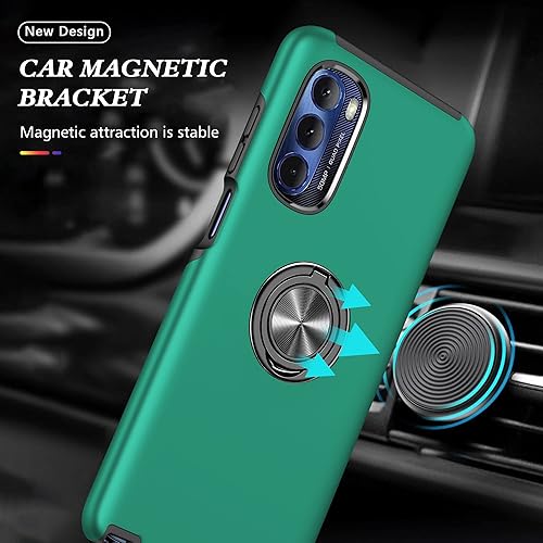 Miniatura 6 de AKINIK Funda para Moto G Stylus 5G 2022 con película nano a prueba de explosiones, paquete de 2, funda invisible de grado militar (verde)