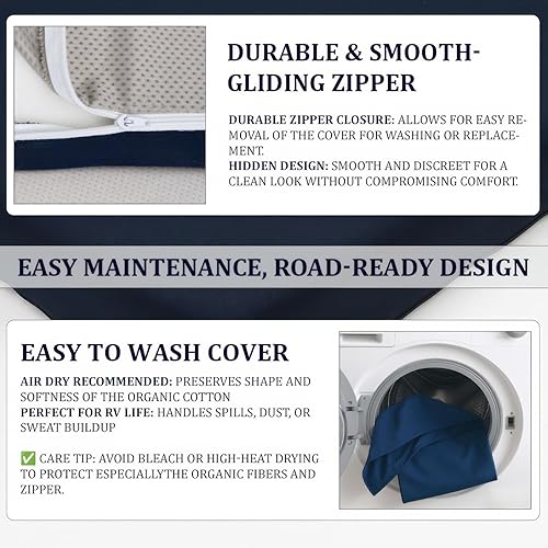 Miniatura 5 de Foamma Colchón resistente al agua de 4 x 48 x 80 pulgadas, espuma firme de alta densidad, cubierta de poliéster cómoda y duradera, camión, cámper,