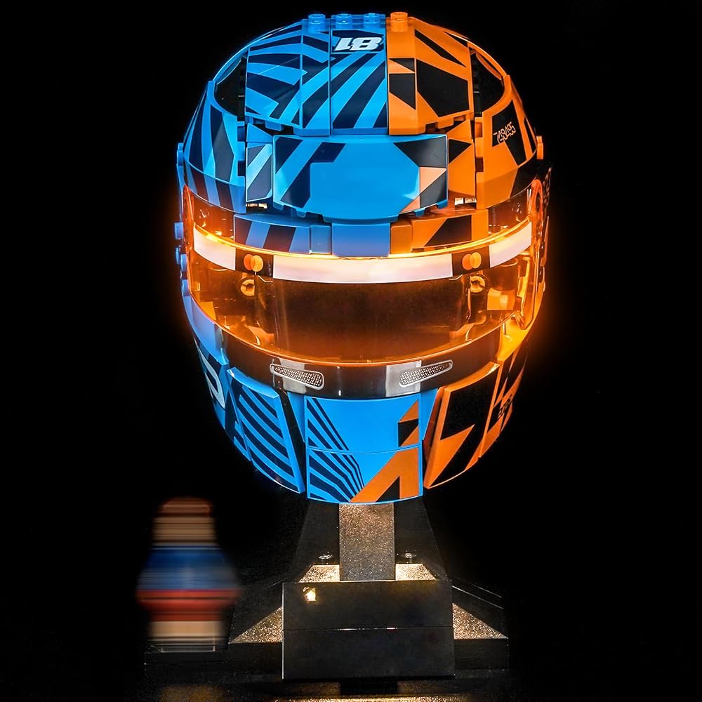 Light kit for Lego McLaren MasterCard F1 Team Oscar Piastri Helmet 43017- Not Actual Model Only Lights, LED Lighting for LEGO Editions for Display Collectors (Standard Version)