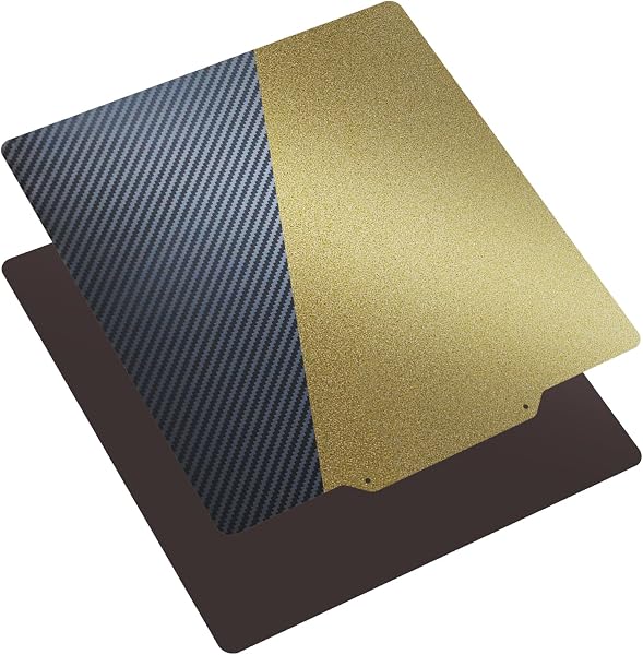 TIOPY Plaque PET+PEI Double Texture 235x235 mm, Imprimante 3D PET+PEI Plaque d'Impression en Acier à Ressort sans Base Magnétique pour Ender 3/Ender 3 Pro/Ender 3 V2/Ender 5/Ender 5 Pro