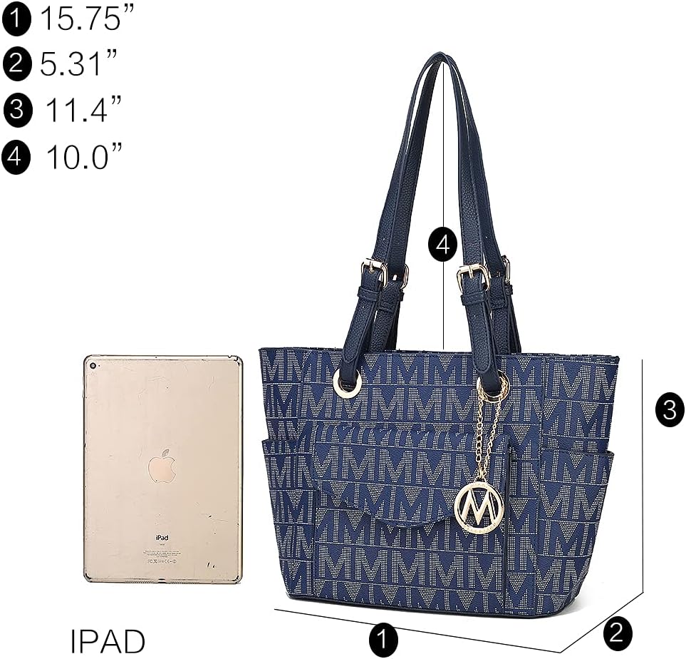 MKF Collection Shoulder Bag for Women Vegan Leather Top Handle Handbag Fashion Satchel Signature Purse by mia K - Image 4