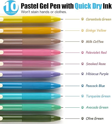 Miniatura 3 de 10 bolígrafos de tinta de gel de colores STAPENS bolígrafo de gel de punta fina de 0020in con tinta de secado rápido bolígrafos retro para diario