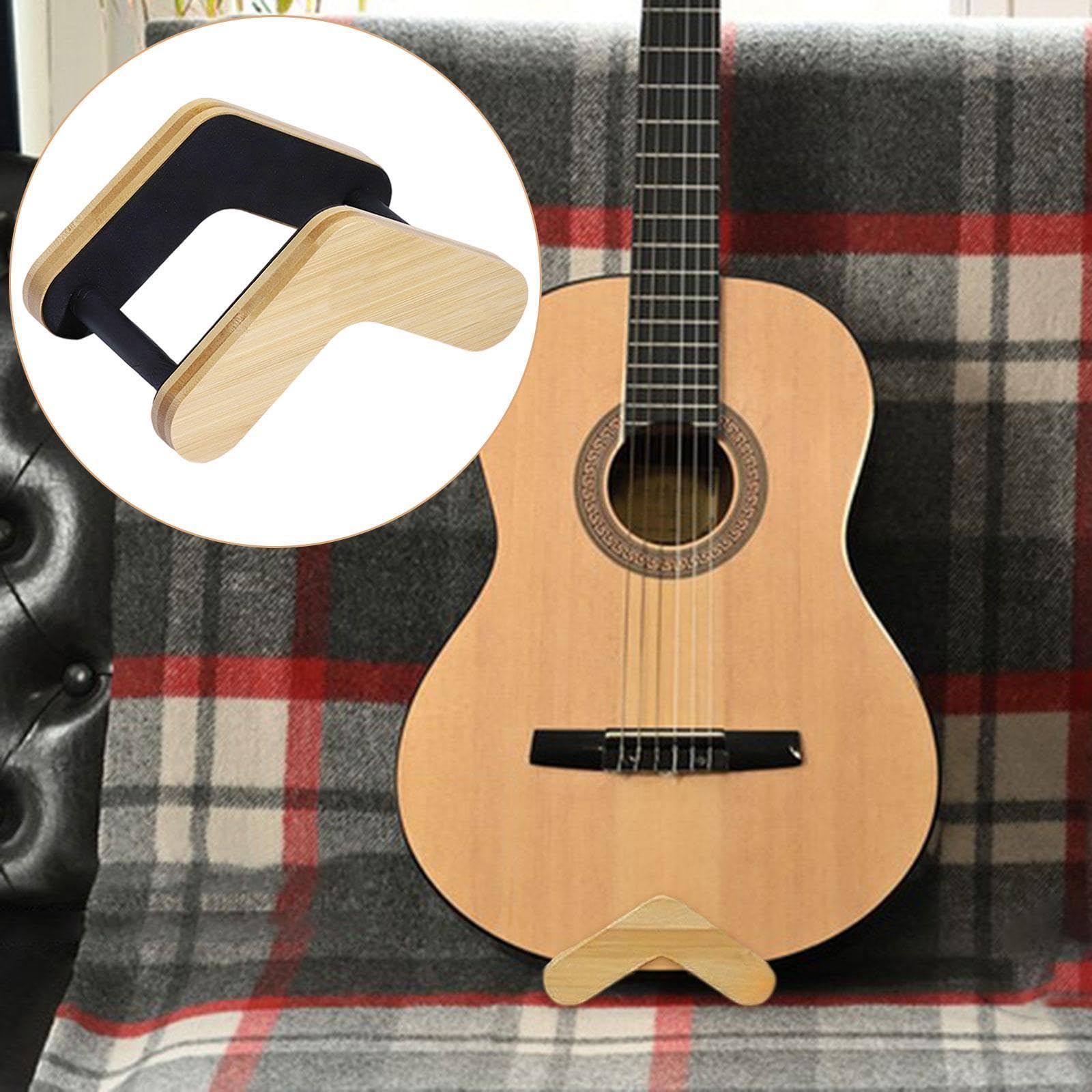 Gralara Holzerner Gitarrenhalter mit Verstellbarer Breite Stabil Und Sicher für Alle Gitarrentypen Einfach zu Transportieren für Konzerte Und Zuhause, L