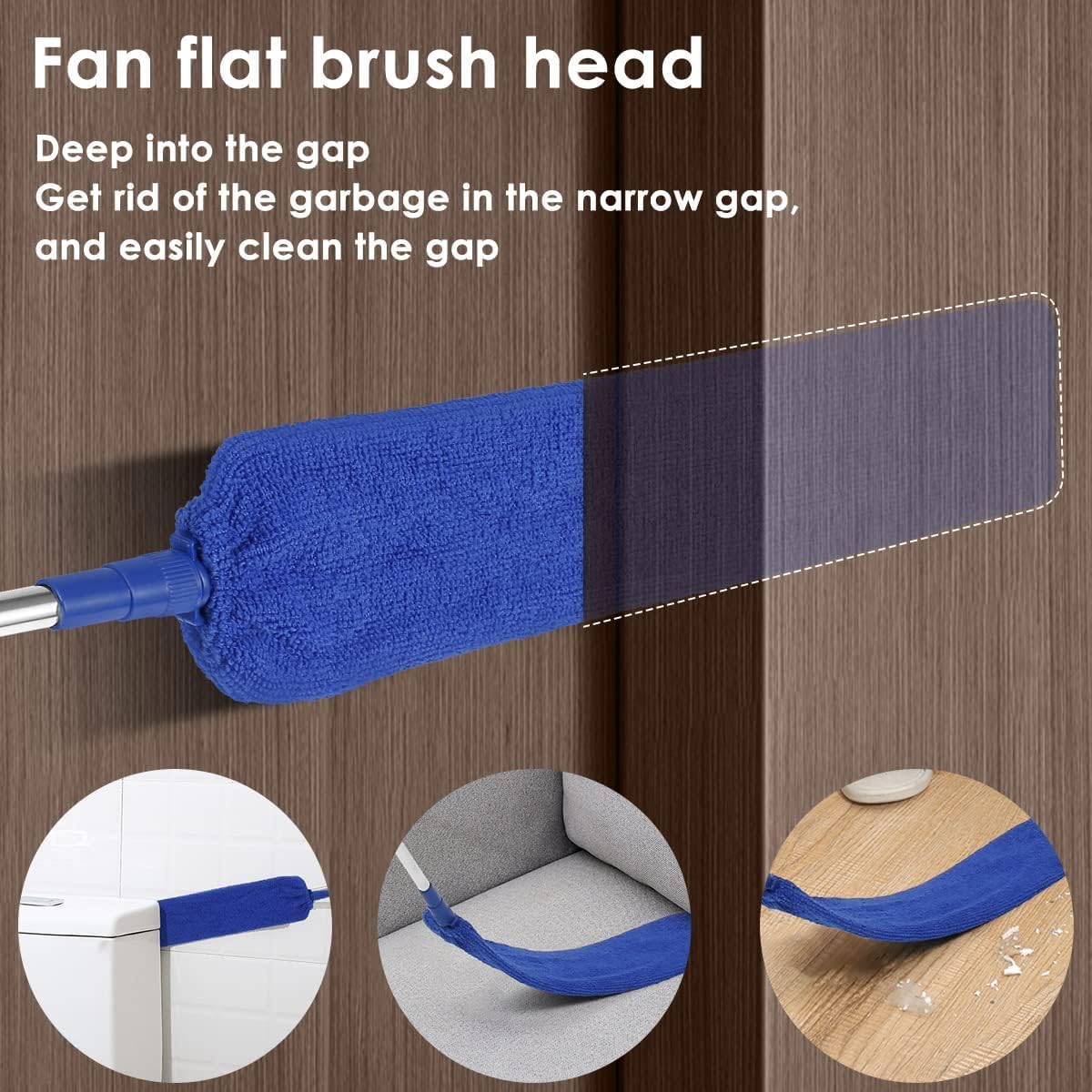 Retractable Gap Dust Cleaner Brush with Long Handle (30 to 100 inches), Cleaning Tools with 3 Microfiber Dusting Cloths, Extendable Duster for Cleaning Under Refrigerator Sofa Couch Bed Furniture thumbnail
