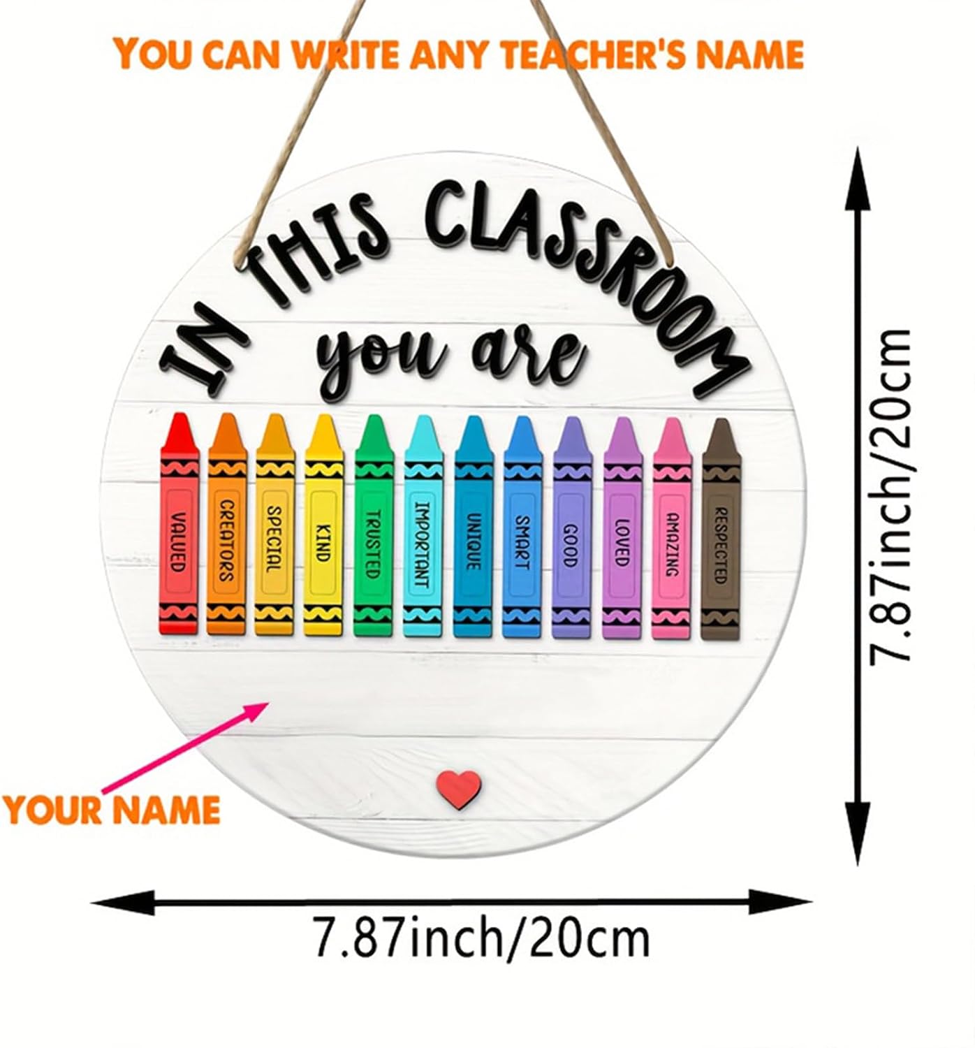 Handmade Wood Door Hanging Decors in This Classroom Welcome Sign Teacher Round Plaques Decors School Signage Art Craft Natural Wood Door Hanger