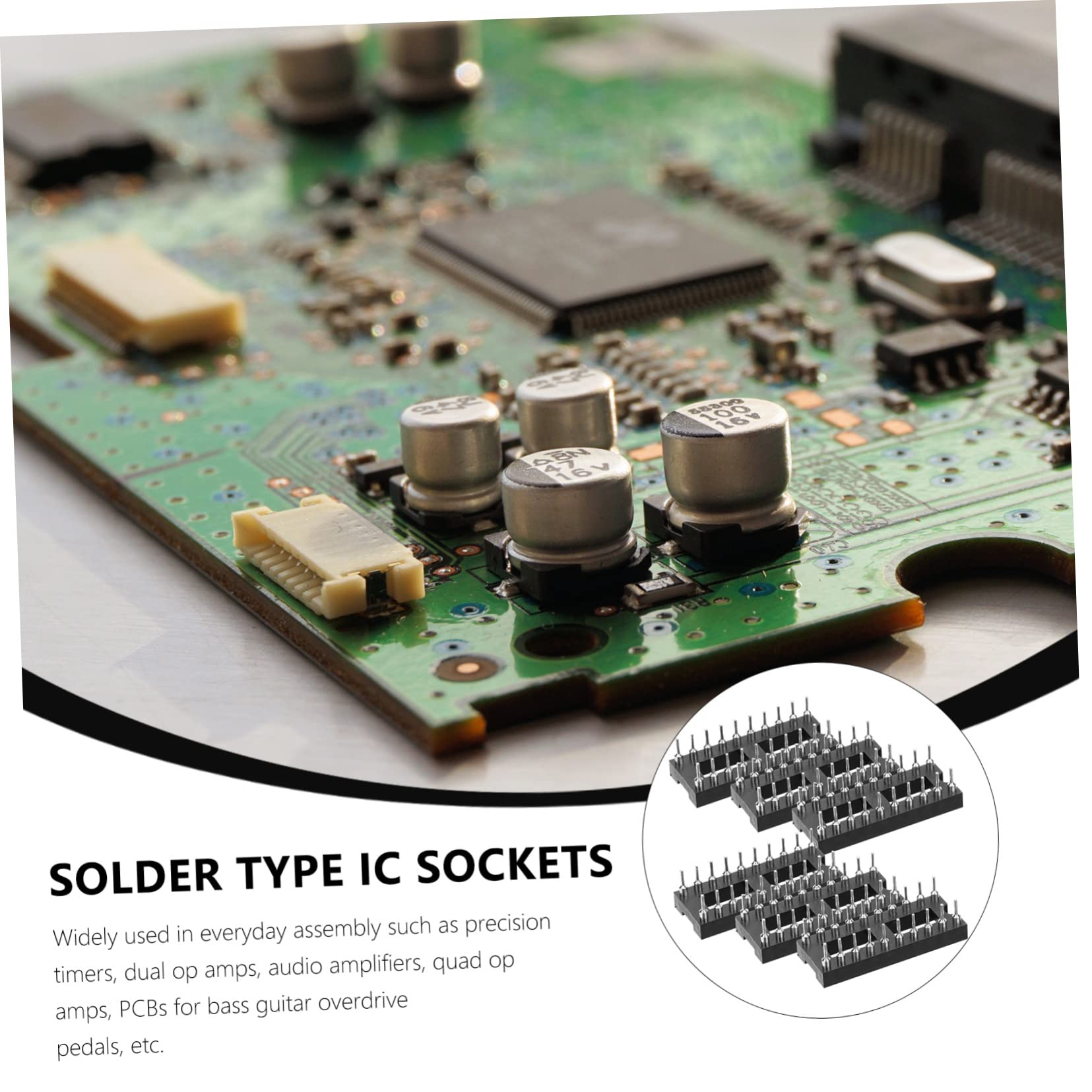 Unomor 6-Pack Ic Socket Soldering Double Row 20pin Ic Adaptor for Circuit Terminals