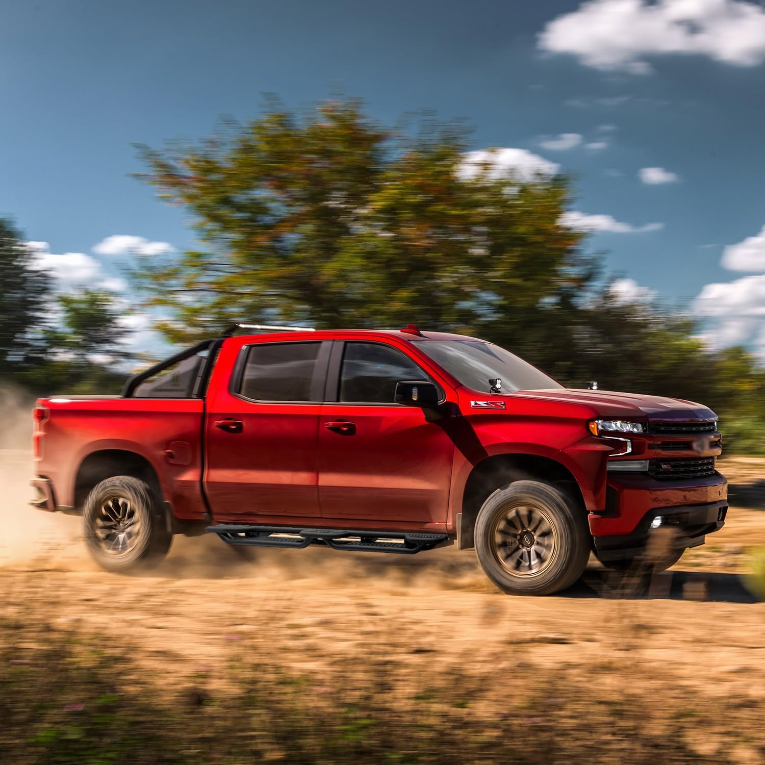 Drop Down Side Step Bars Running Boards Compatible with 2007-2018 Chevy Silverado/GMC Sierra 1500 and 2007-2019 Chevy Silverado/GMC Sierra 2500HD 3500HD Crew Cab (Excl. Diesel Version)