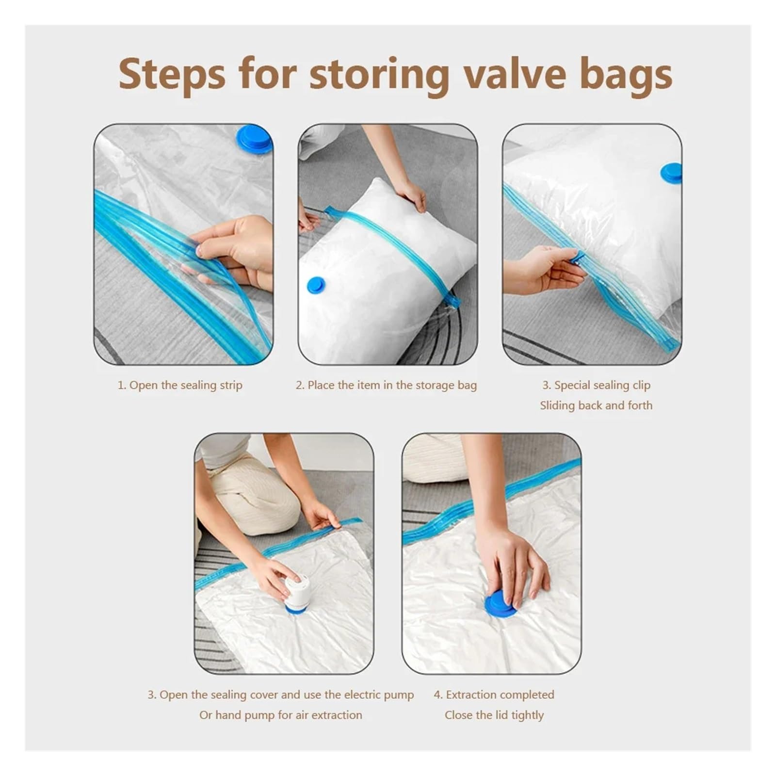 10 Stück Vakuum-Aufbewahrungsbeutel Mit Pumpe, Transparent, Faltbar, Komprimiert, Platzsparend, Vakuumbeutel for Kleidung, Großer Reisebehälter Für Reisen(80x100cm)