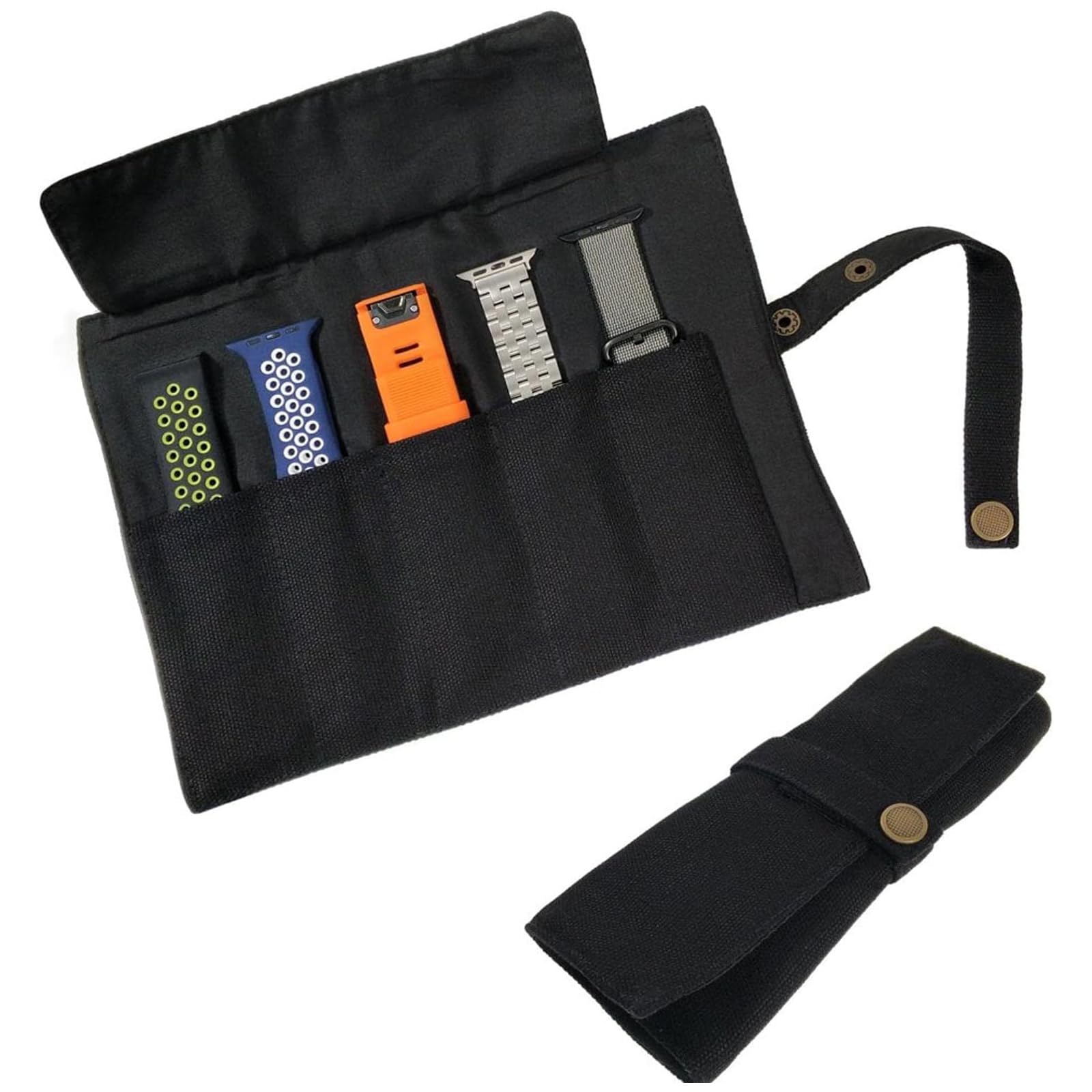 Tazweeq Watch Band Accessories, Smart Watch Band Carrying Case, Sleeve Roll Up Watch Band Organiser, Travel Watch Roll Organiser, Compatible with Apple Watch Bands