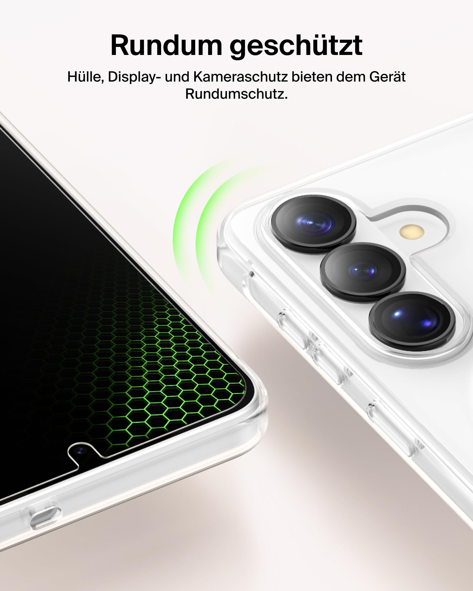 Belkin ScreenForce Titan 3 in 1 Handyhülle für Samsung Galaxy S26, Kratzfeste Schutzfolie und Anti-Reflex Kameraschutz, Folie und Stoßfeste Hülle mit Aufprallschutz bei Aufprall aus 4 m Höhe
