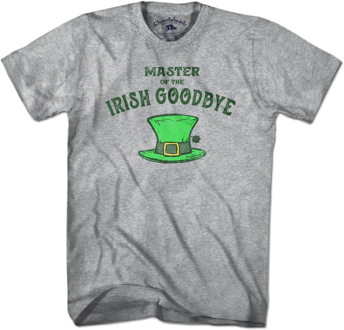 Chowdaheadz Irish Goodbye T-Shirt - Unisex Vintage Tee Soft Cotton Blend