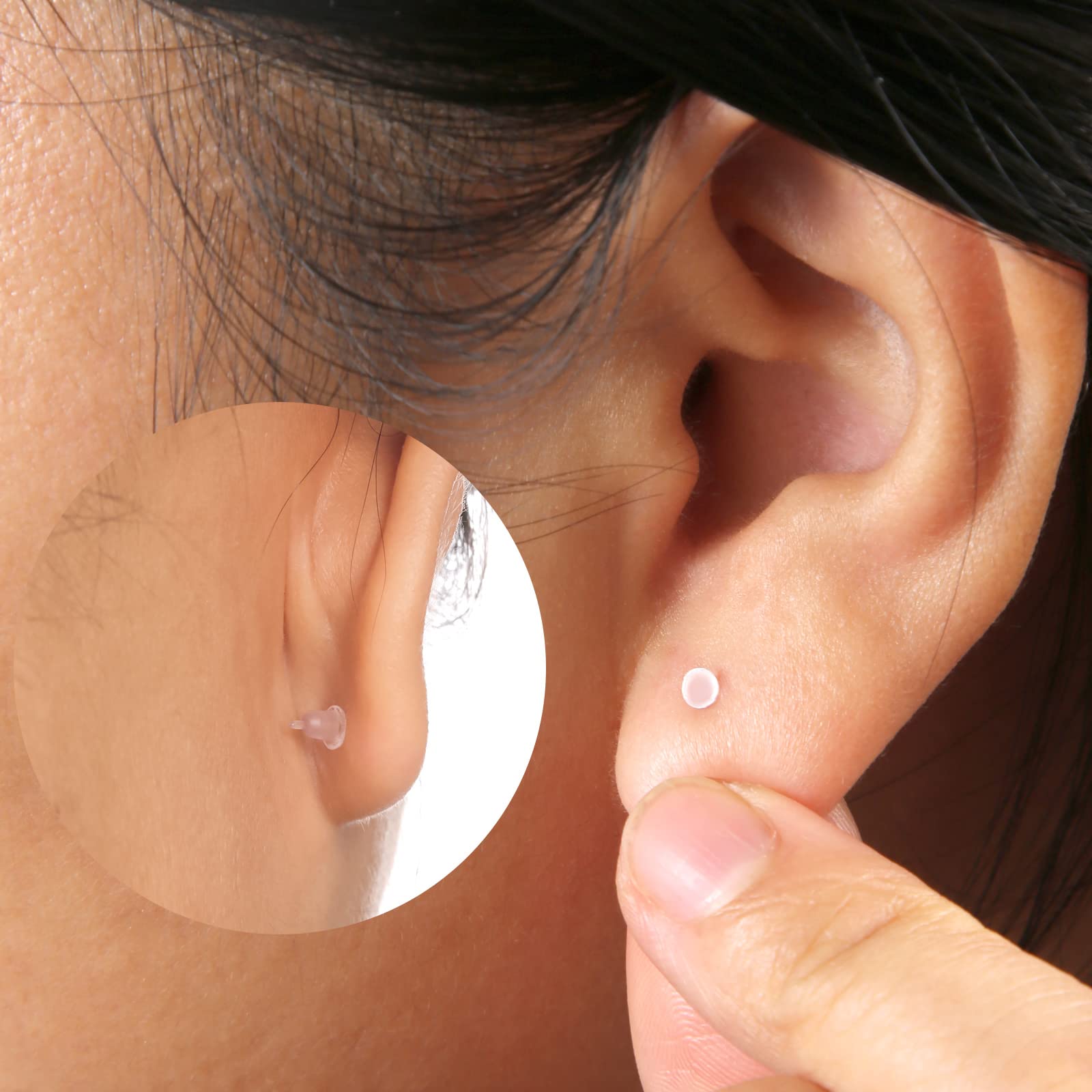AoedeJ Orecchini Trasparenti Invisibili In Resina – 6 Paia, Ipoallergenici, 20G (0,8 Mm), Per Scuola, Lavoro E Sport