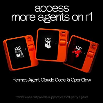 Rabbit r1 AI Voice-Activated Gadget & Voice Recorder - No Subscription Fees | Vibe Coding and Speak to Control Hermes Agent, Claude Code, and OpenClaw, Unlimited Transcriptions and Meeting Summaries