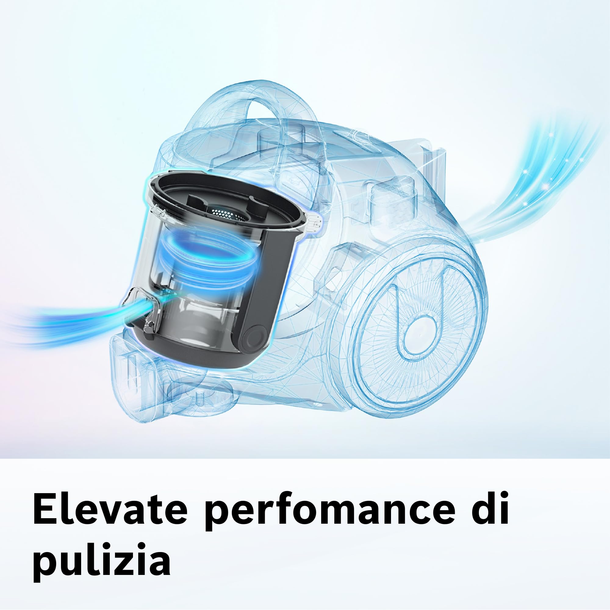 Bosch BGC05AAA1 Aspirapolvere a Traino Senza Sacco con Filtro Igienico PureAir, Design Compatto, Potente, Viola