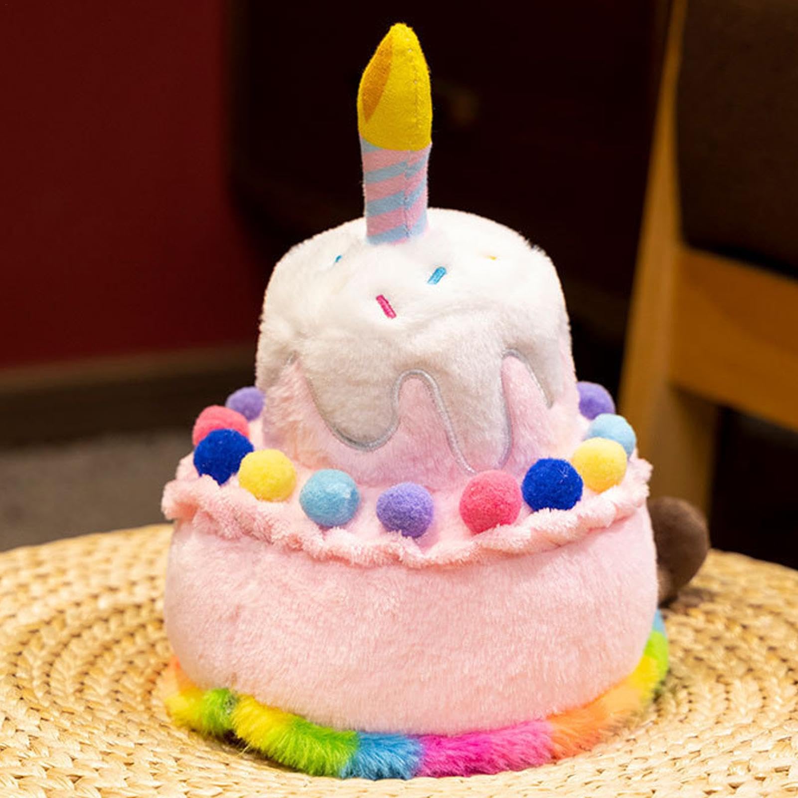 Amazon | バースデーケーキぬいぐるみ ブルーバースデーケーキ