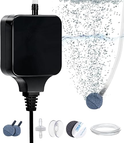 Mini bomba aireadora de aire para acuario para pecera de 1-15 galones, súper silenciosa, 1.5 vatios