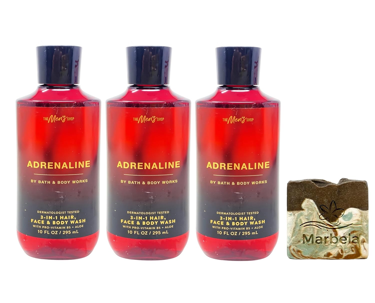 Bath & Body Works Adrenaline - 3 Body Washes with a Cabin Spice Soap