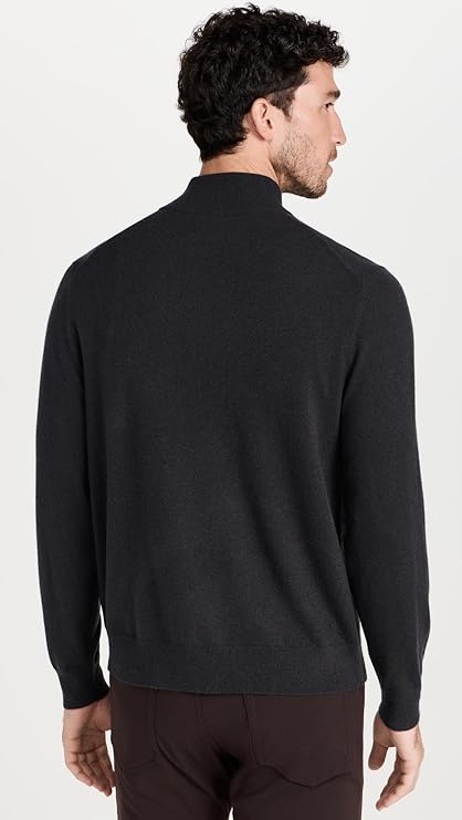 Theory Men's Hilles Cashmere Quarter Zip Sweater, Hickory Melange