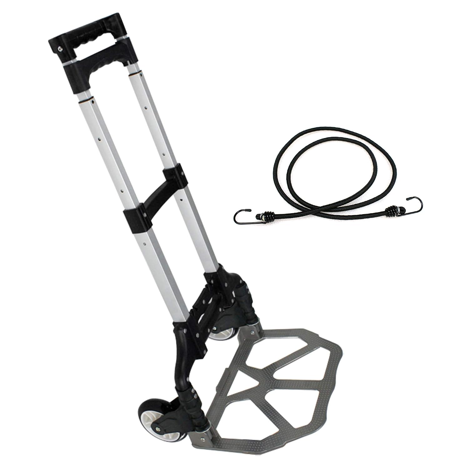 F2C Portable Folding Hand Truck Aluminium Luggage Trolley Cart and Dolly 175 lbs Capacity with Black Bungee Cord, Telescop... - Review, Price and Buying Guide