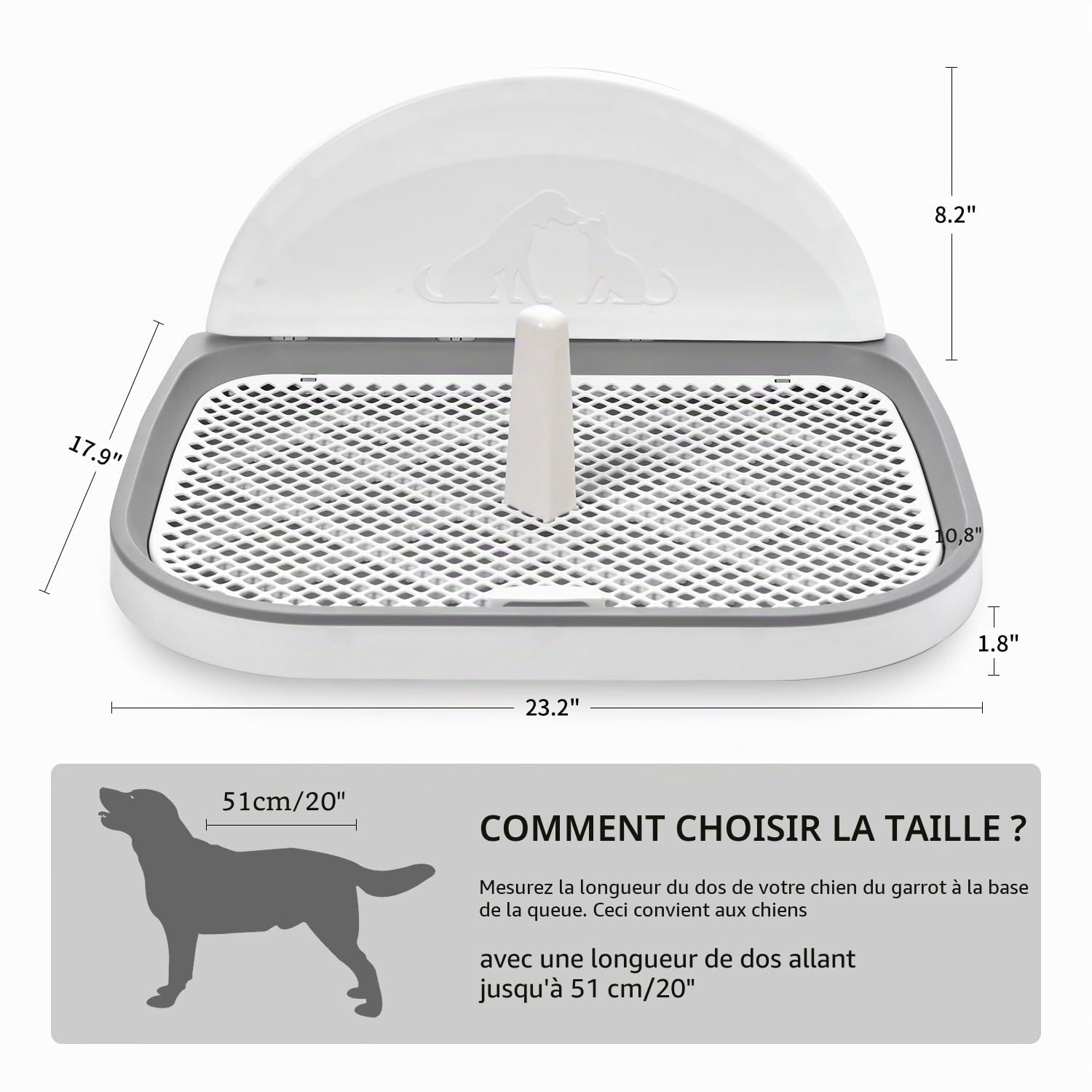 Bac de propreté pour Chien - 58,4 x 50,8 cm - pour Chiens de Petite et Moyenne Taille