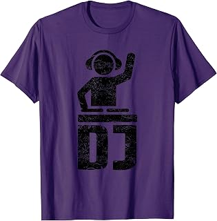 Simple DJ Icon Deejay Logo Distressed DJ T-Shirt