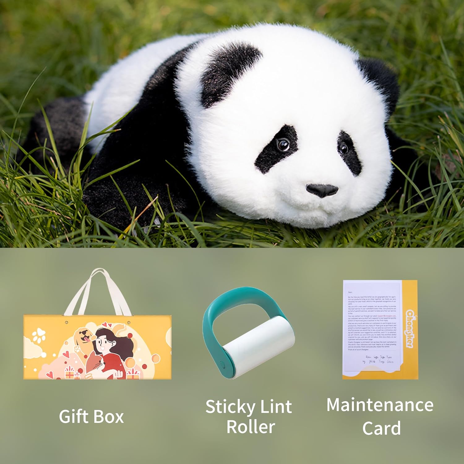 Chongker Stuffed Animals Plush Toy, Panda Plush - Realistic Animals Plush, Lifelike Toy, Panda