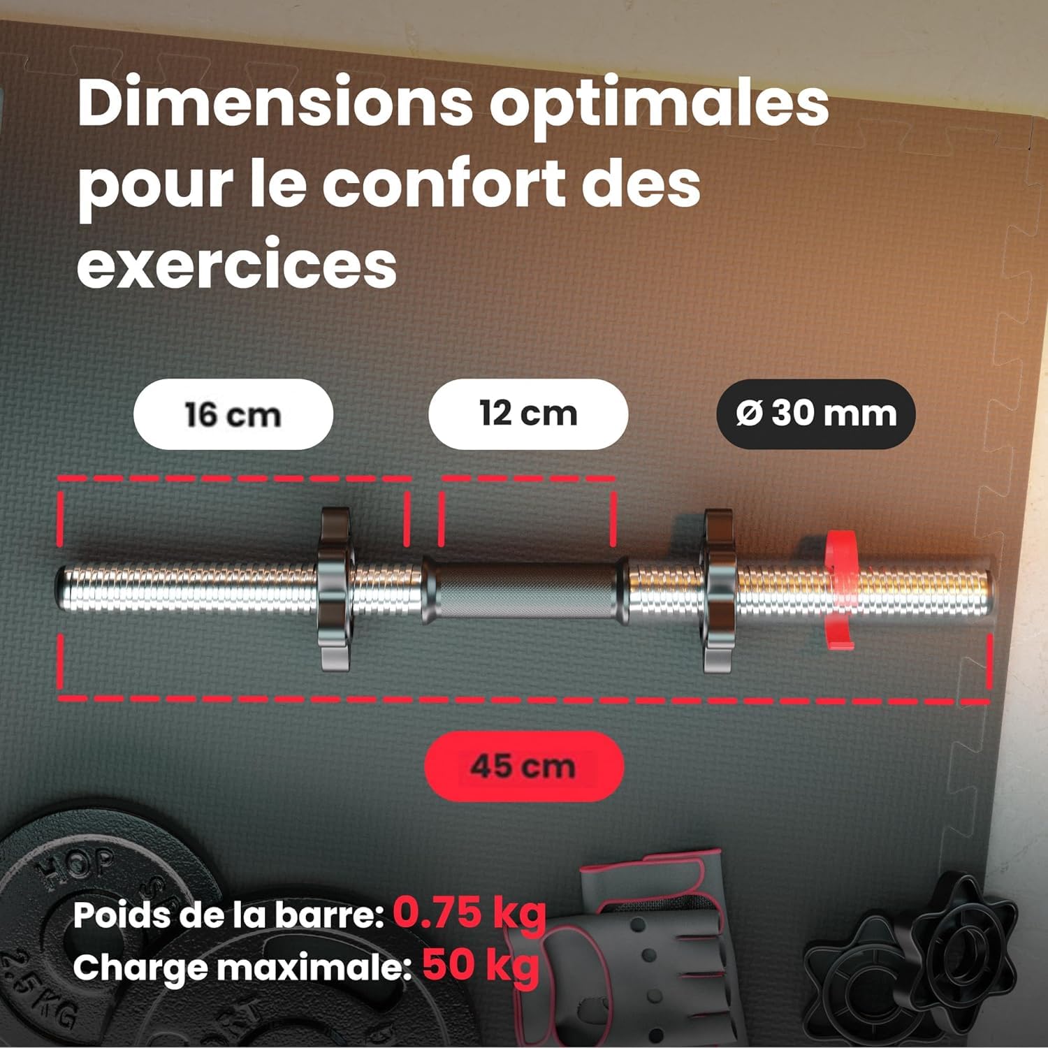 HOP-SPORT® Set d'haltères 38-129,5 kg, Banc de Musculation Pliable Multifonction HS-1055, Pupitre de Curl, Papillon, Presse à jambes, Ensemble de disques de poids en plastique 31 mm, Barres d'haltères