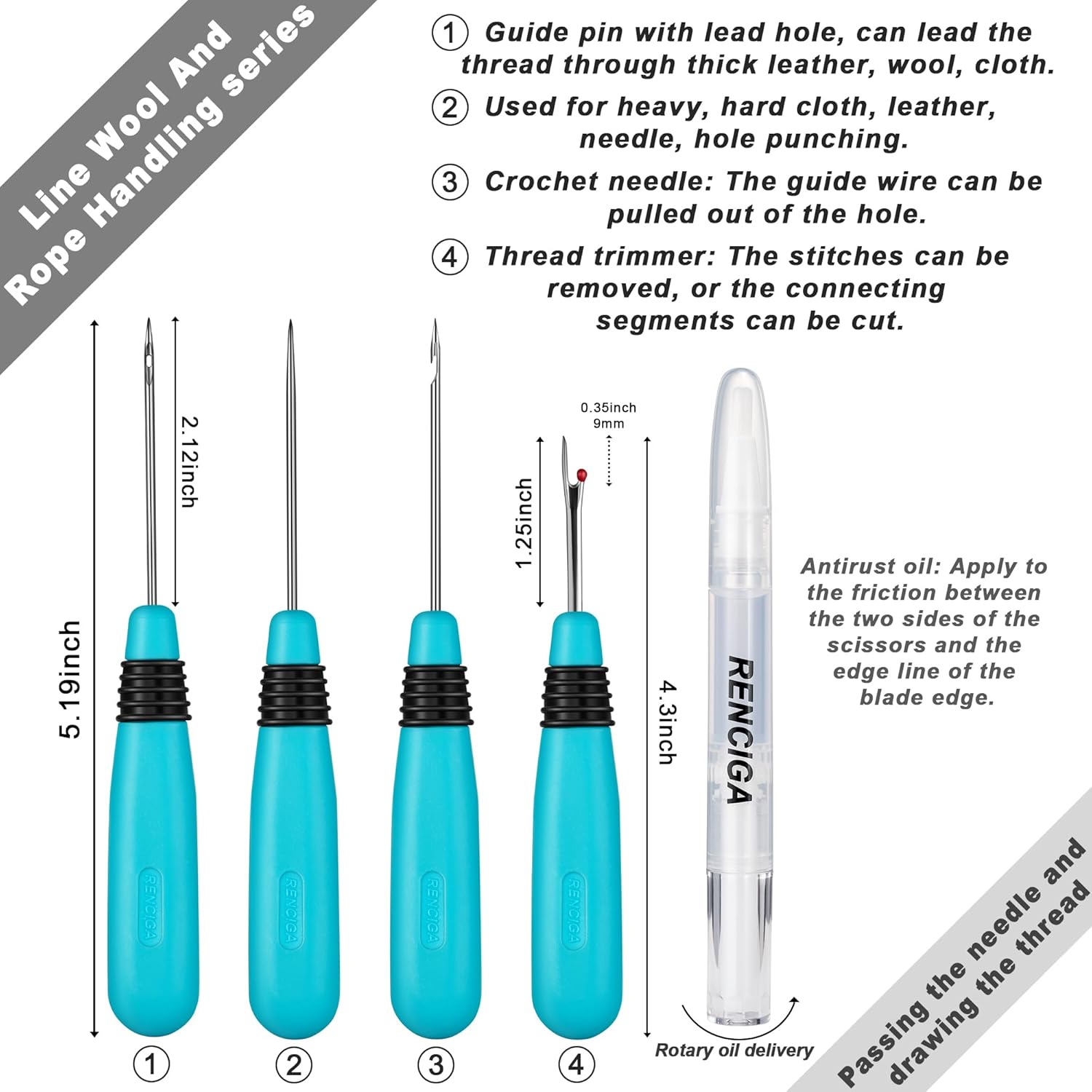 Fabric Scissors Tailor Sewing Shears Threading Needle Tools Kit 10 Inch Heady Duty Scissors Set for Fabric Cutting Professional Extremely Sharp Cloth Scissor Multipurpose Dressmaker (Blue)