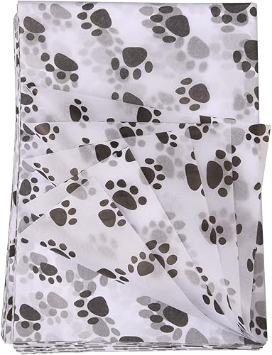 Miniatura 5 de Berolle - 30 hojas de papel de seda con estampado de patas, papel de seda para bodas, fiestas de cumpleaños, baby showers, manualidades