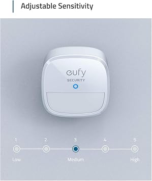 eufy Security Motion Sensor, Home Alarm System, 100 Coverage, 30 ft Detection Range, 2-Year Battery Life, Adjustable Sensitivity, HomeBase Required, Optional 24/7 Protection Service, Home Security